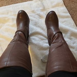 Torrid wide calf brown heeled boots